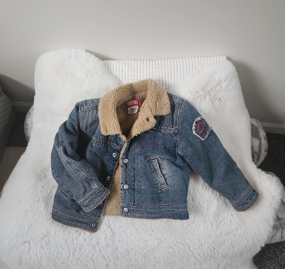 Diesel Denim Quilted Faux Fur Jacket 5